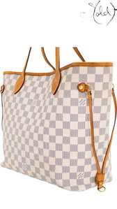 Louis Vuitton Neverfull MM Azur Damier Canvas 2010, Hardware detail | Sold Attire