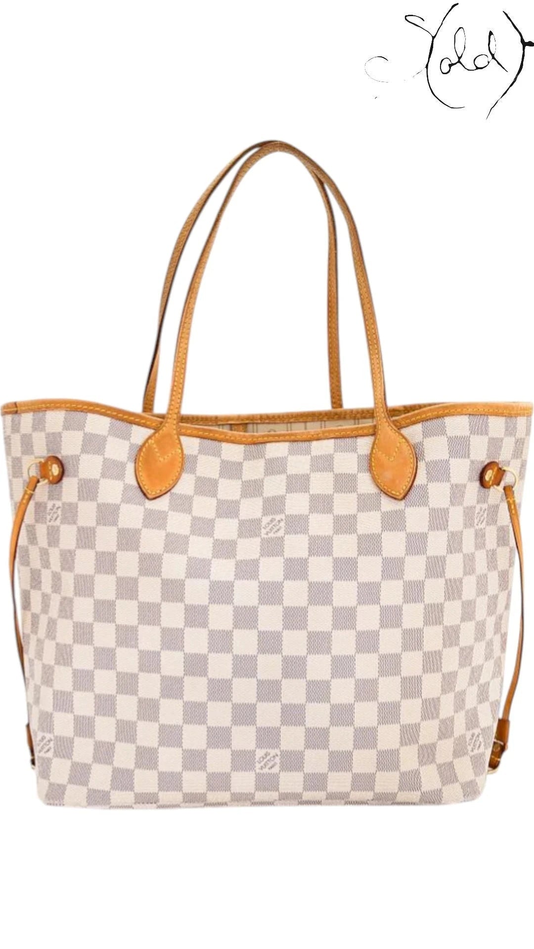 Louis Vuitton Neverfull MM Azur Damier Canvas 2010, Side view | Sold Attire