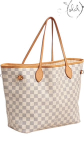 Louis Vuitton Neverfull MM Azur Damier Canvas 2010, Close-up | Sold Attire
