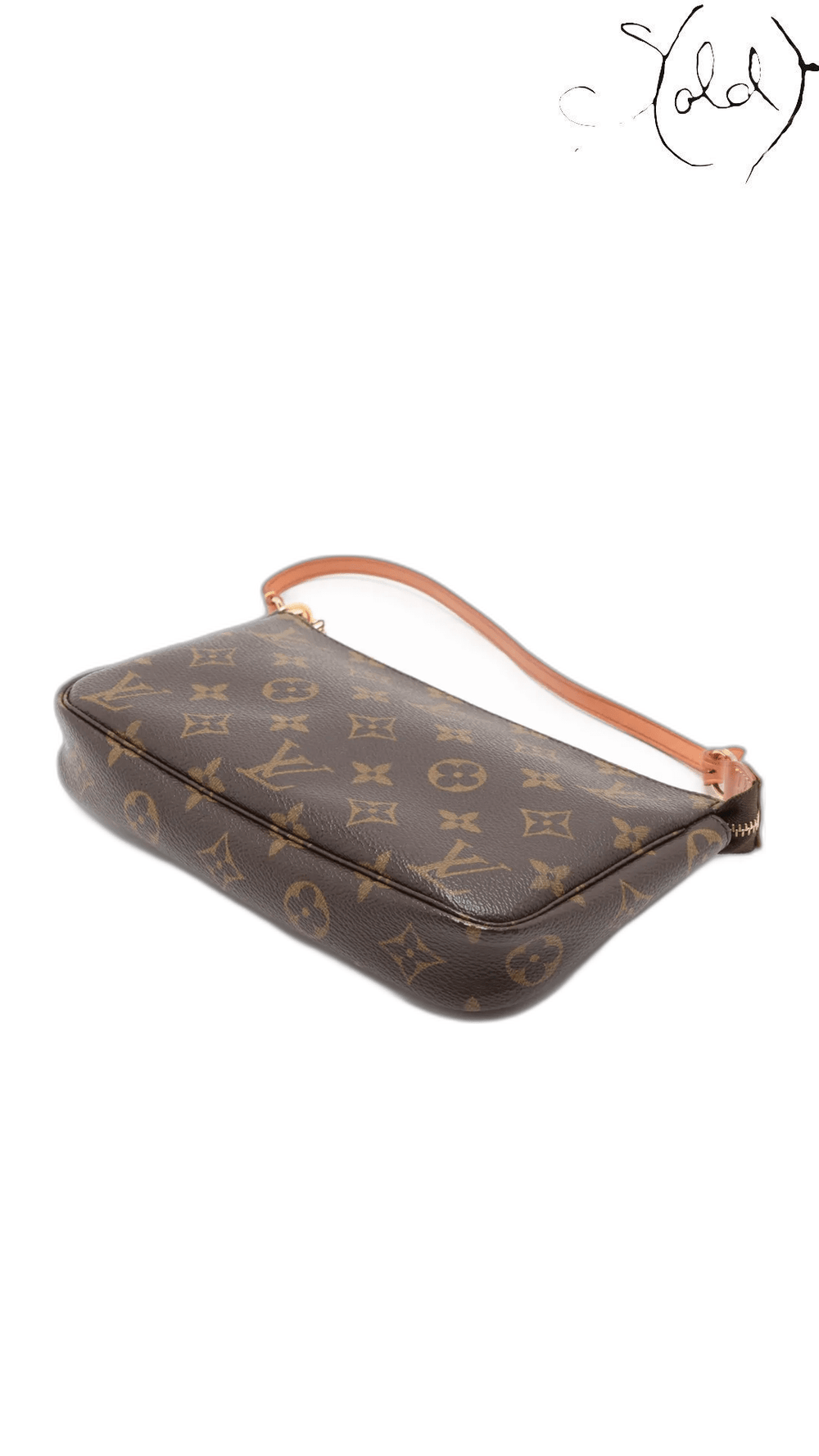 Louis Vuitton Pochette Accessoires M51980 AR1012 angled exterior and base - view 3