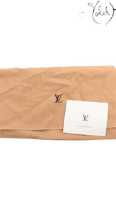 Sold Attire branded beige Louis Vuitton dust bag with logo and matching care booklet for Monogram Pochette Accessoires