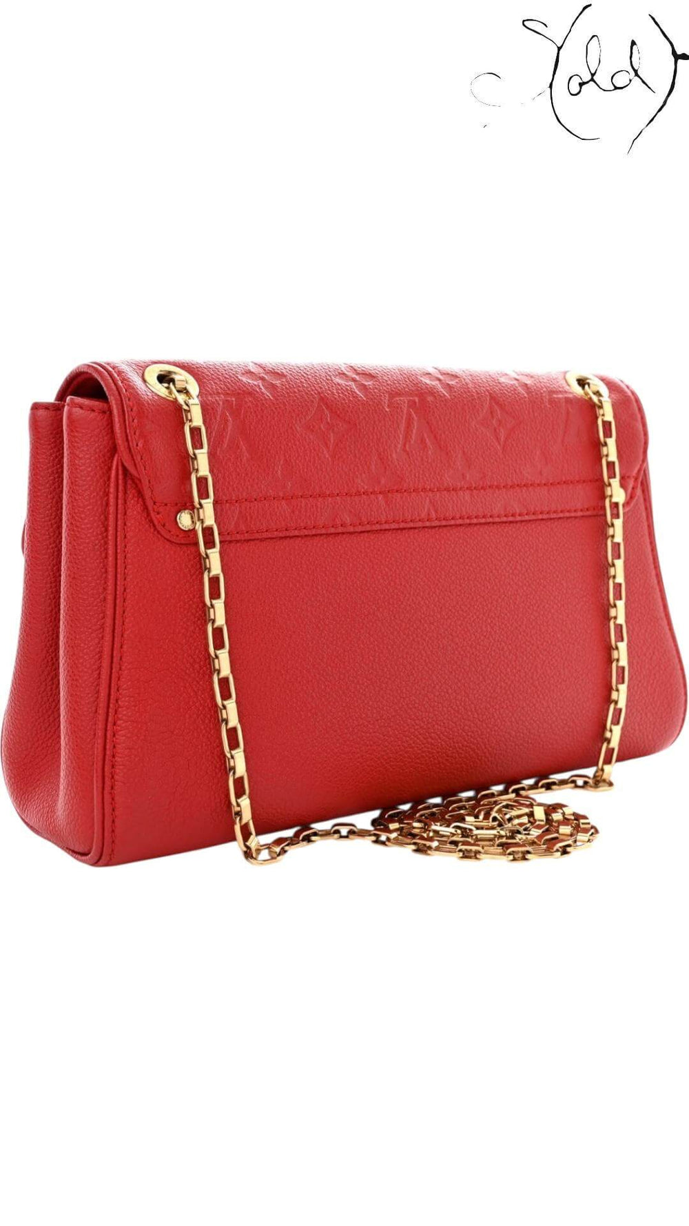 LOUIS VUITTON Empreinte Saint Germain PM – Cherry Calfskin Icon, Back view | Sold Attire
