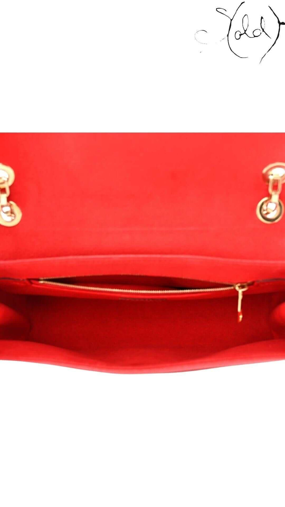 LOUIS VUITTON Empreinte Saint Germain PM – Cherry Calfskin Icon, Interior view | Sold Attire