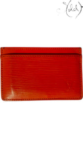 Louis Vuitton Epi Cardholder – Mandarin Orange, Back view | Sold Attire