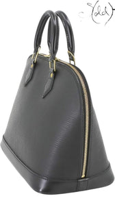 Louis Vuitton Alma MM Black Epi Leather 1998, Hardware detail | Sold Attire