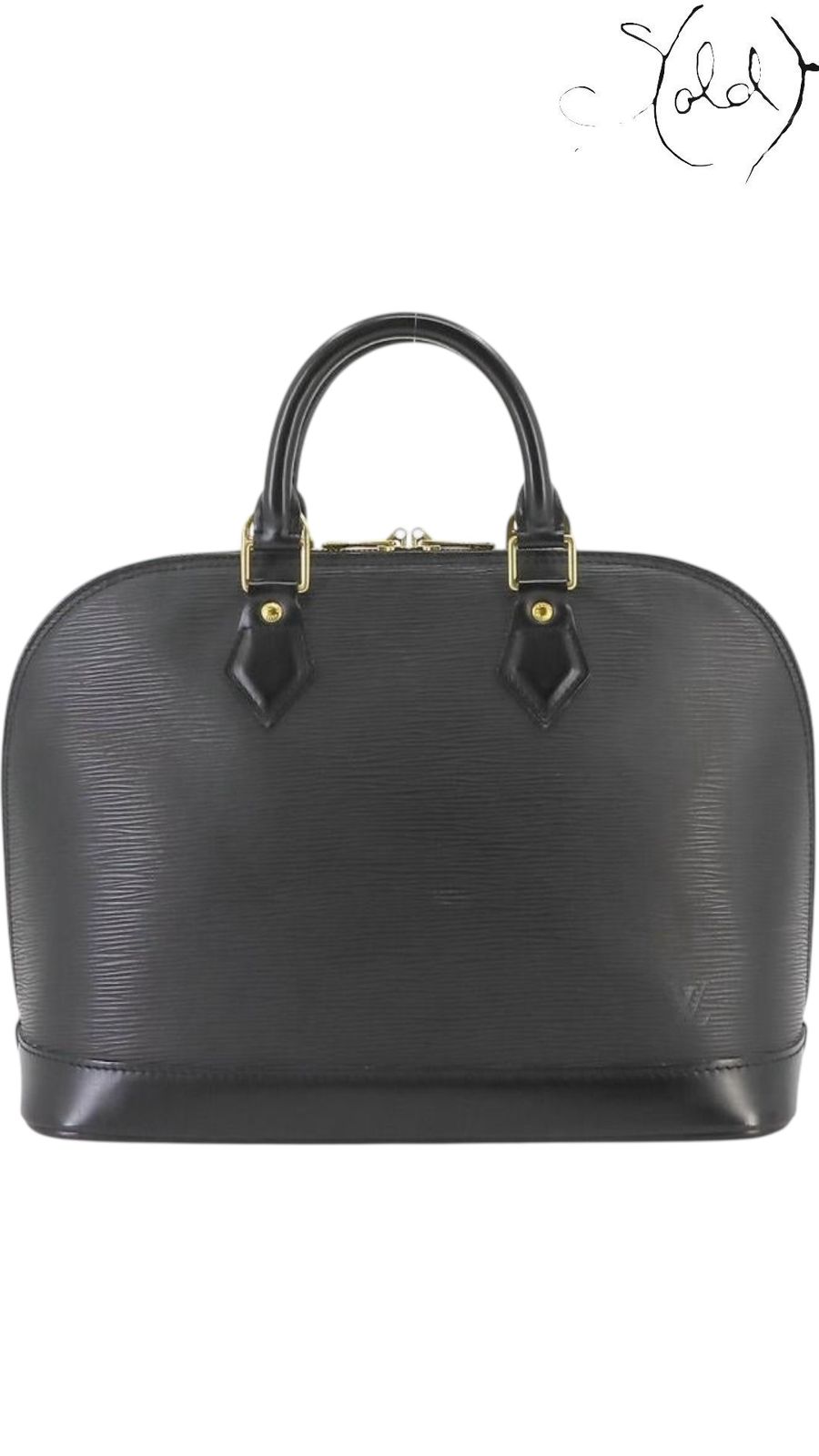 Louis Vuitton Alma MM Black Epi Leather 1998 — Detail view | Sold Attire