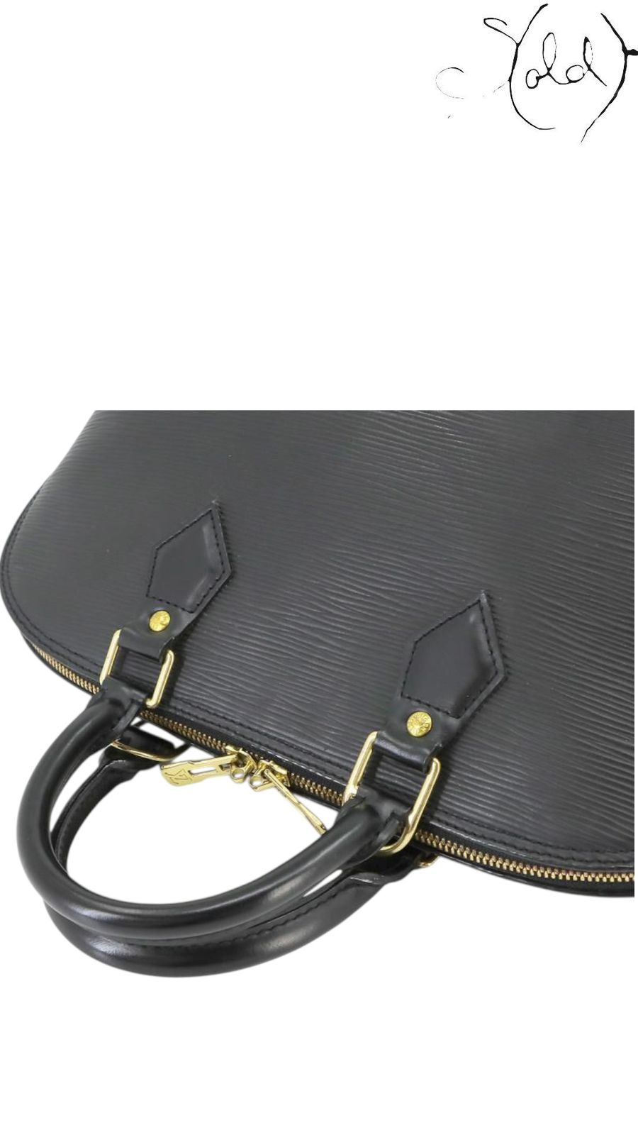 Louis Vuitton Alma MM Black Epi Leather 1998 — Side view | Sold Attire