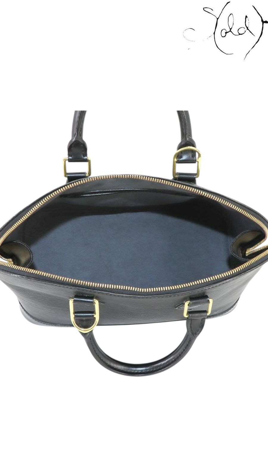 Louis Vuitton Alma MM Black Epi Leather 1998 — Strap detail | Sold Attire