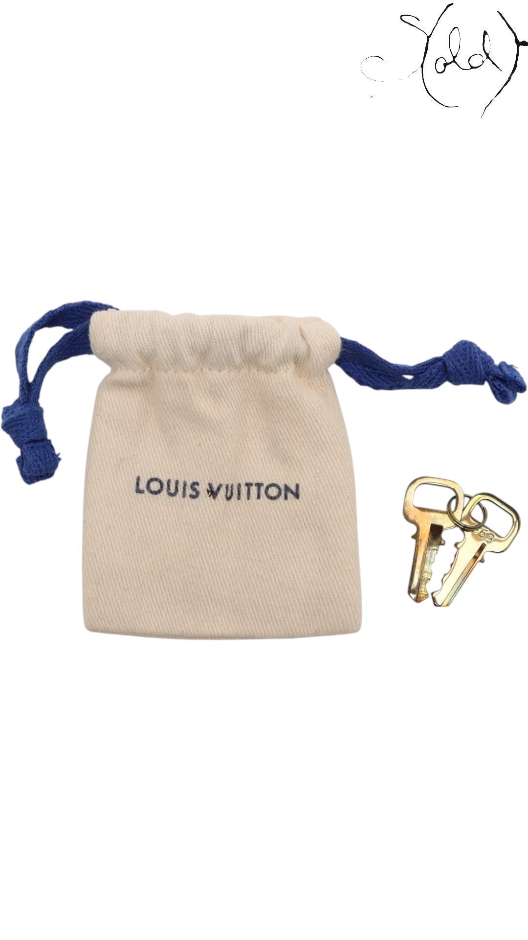 Sold Attire Louis Vuitton Speedy 25 dust bag with two gold-tone keys.