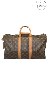 LOUIS VUITTON Keepall 45 – Brown Leather, Authenticated Pre-Owned | Sold Attire