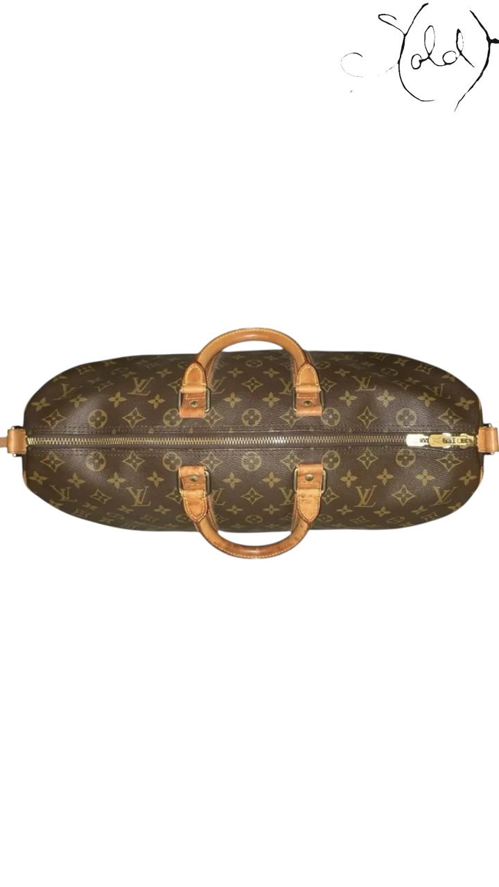 LOUIS VUITTON Keepall 45 – Brown Leather, Hardware detail | Sold Attire