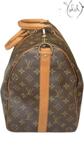 LOUIS VUITTON Keepall 45 – Brown Leather, Back view | Sold Attire