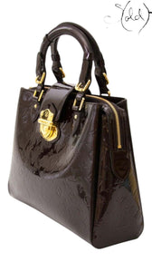 Louis Vuitton Melrose Amarante Patent Leather Bag, Interior view | Sold Attire