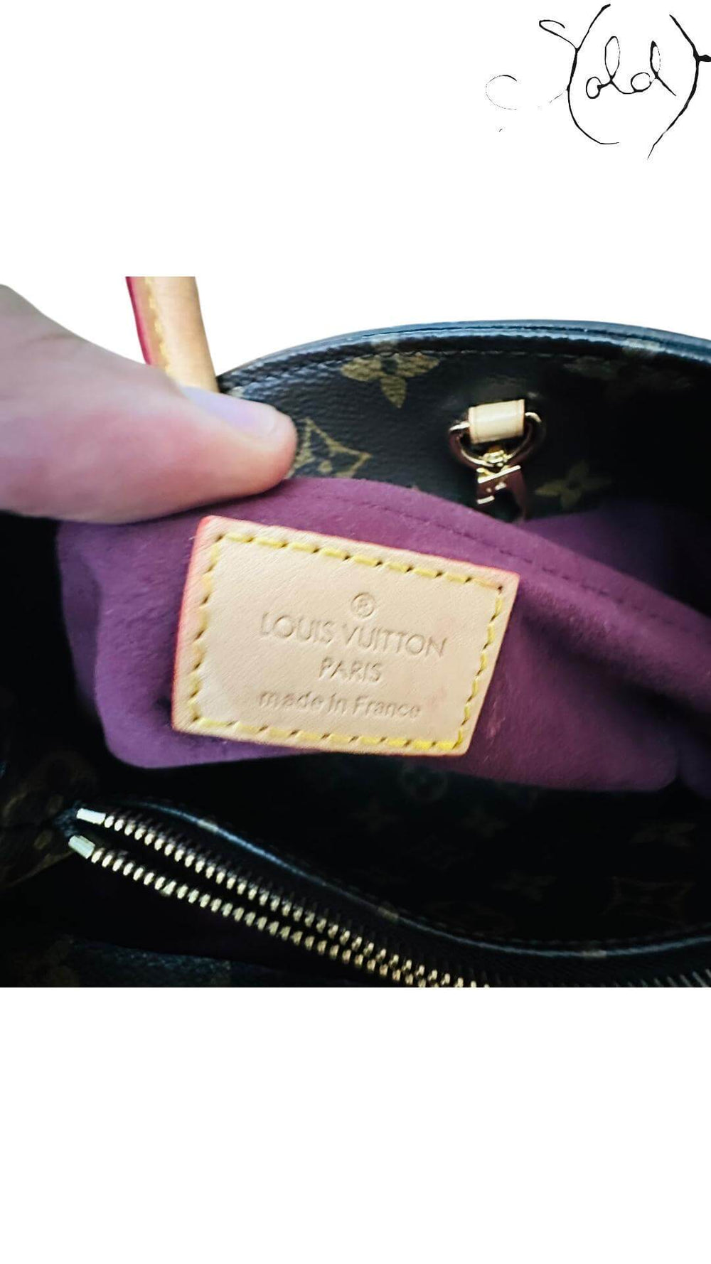 Louis Vuitton Montaigne MM Monogram Canvas Tote – Structured Elegance, Close-up | Sold Attire