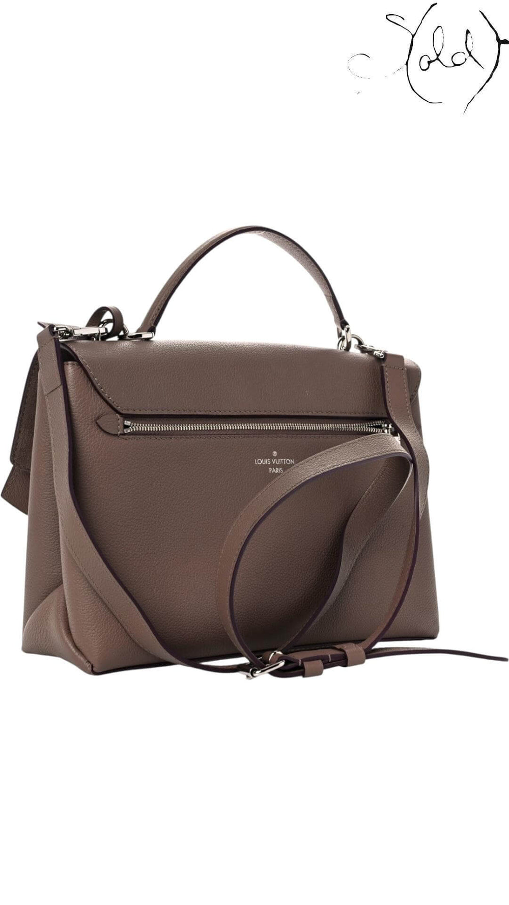 Louis Vuitton My Lockme Top Handle – Taupe Glacé Calfskin, Interior view | Sold Attire
