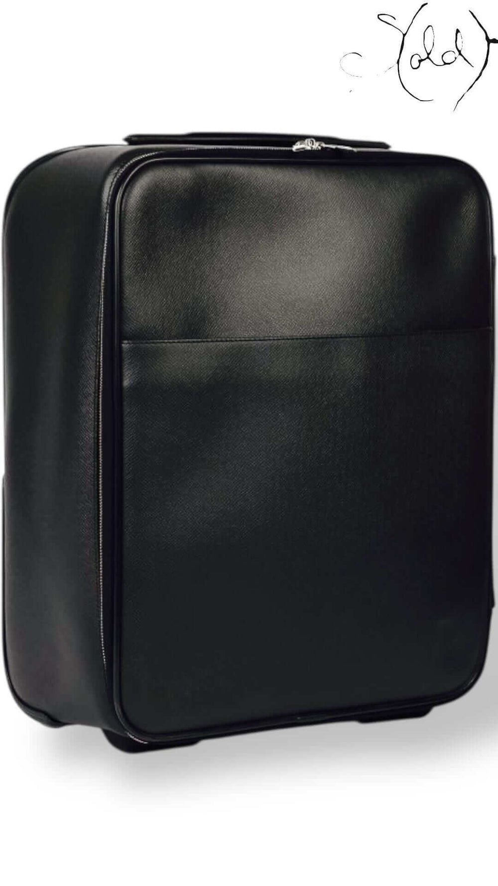 Louis Vuitton Pegase Légère 55 – Black Taiga Leather, Detail view | Sold Attire