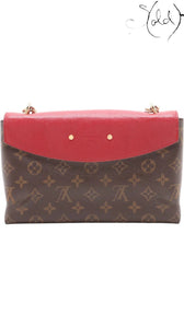 Louis Vuitton Monogram Saint-Placide Crossbody Bag Red Interior Complete Set, Back view | Sold Attire