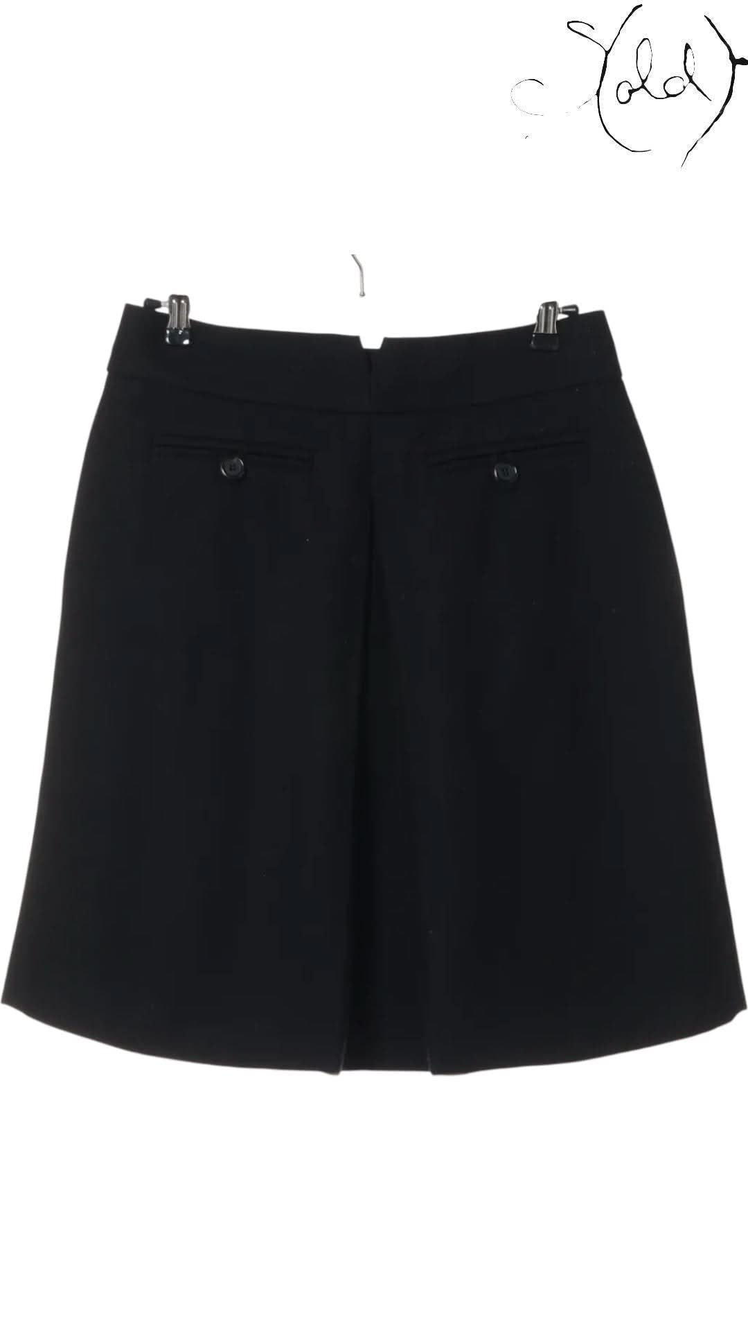 Louis Vuitton Skirts Louis Vuitton 2010 AW Black Wool A - Line Skirt Belt Detail Size 34 Marc Jacobs Era | Sold Attire