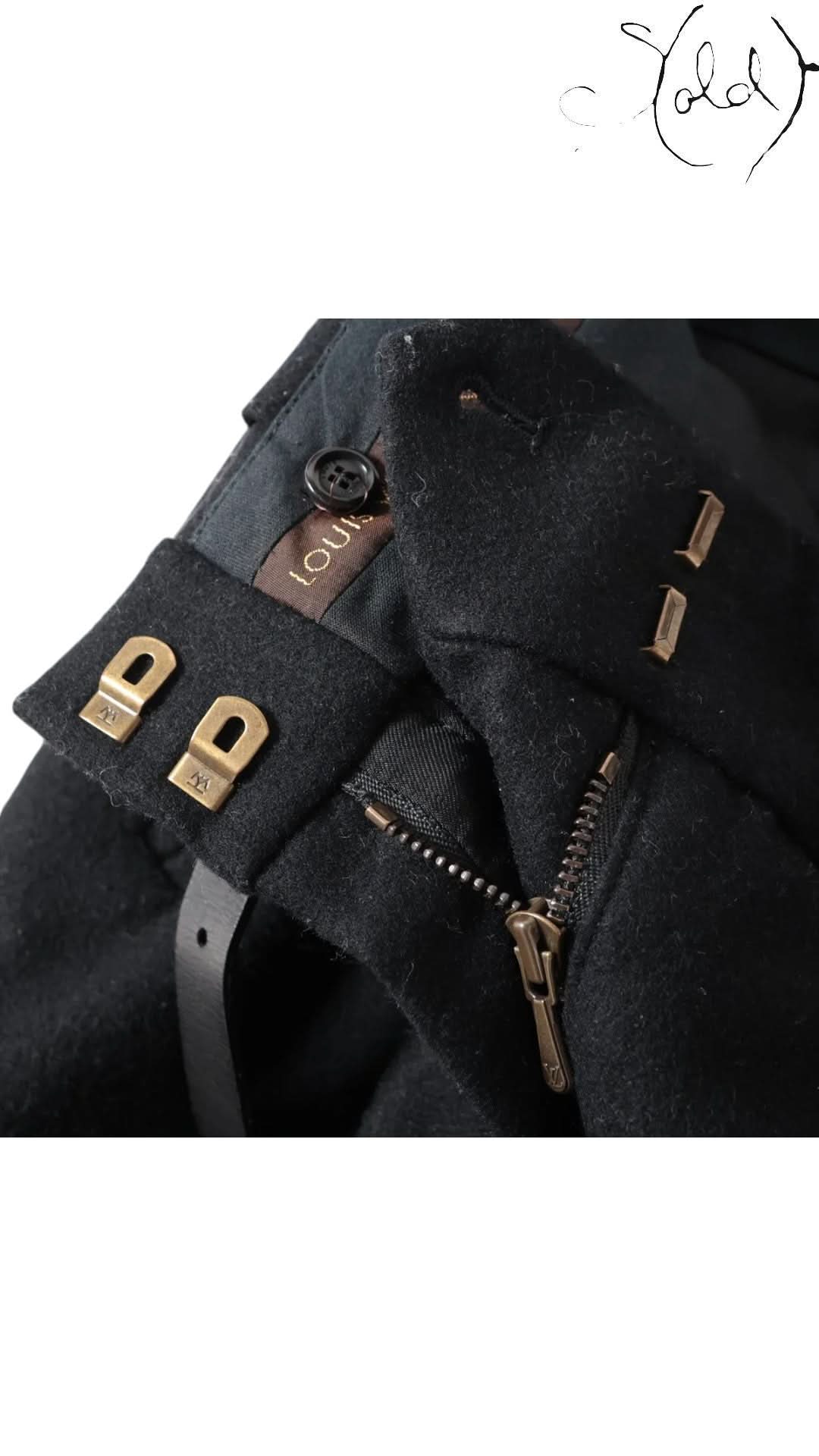 Louis Vuitton Skirts Louis Vuitton 2010 AW Black Wool A - Line Skirt Belt Detail Size 34 Marc Jacobs Era | Sold Attire