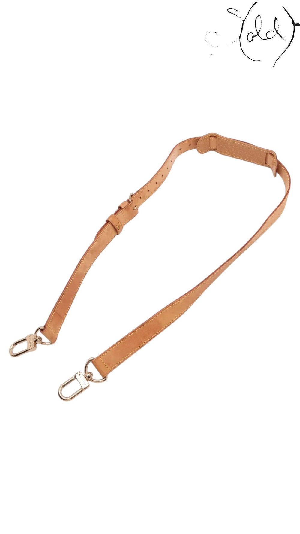 Sold Attire Louis Vuitton Keepall Bandoulière 55 natural cowhide leather shoulder strap with gold-tone hardware