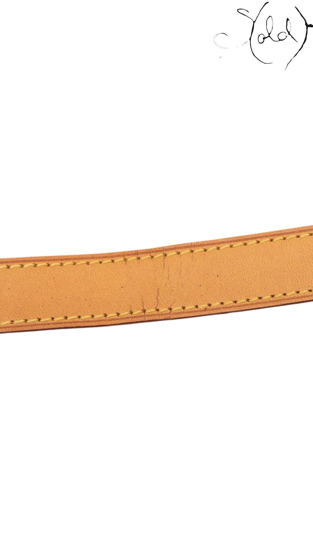 Sold Attire Louis Vuitton Keepall Bandoulière 55 natural cowhide leather shoulder strap with visible signs of wear