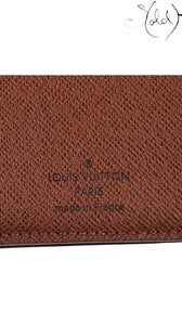 Sold Attire Louis Vuitton Joey wallet interior brown cross-grain leather with embossed logo and Made in France stamp