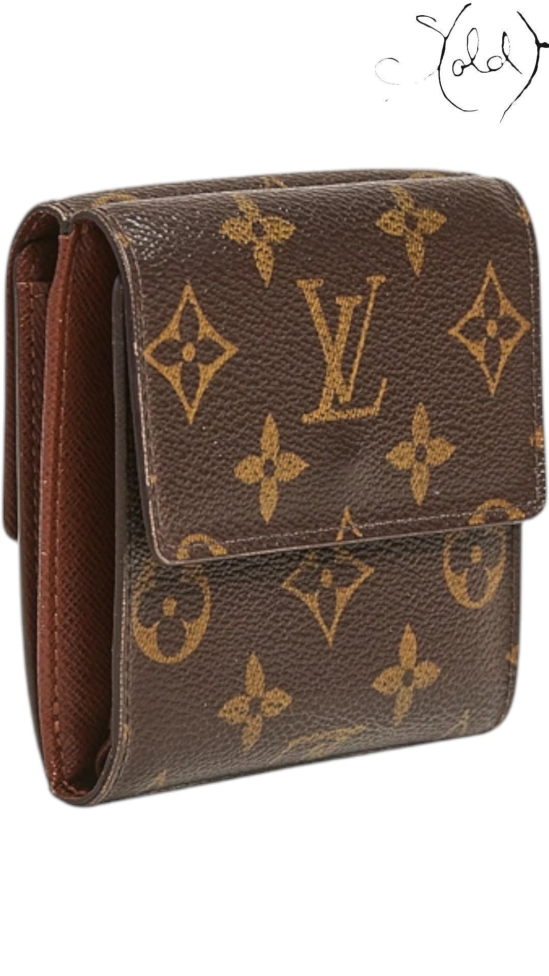 Louis Vuitton Monogram Elise Wallet – Compact Tri-Fold, Back view | Sold Attire