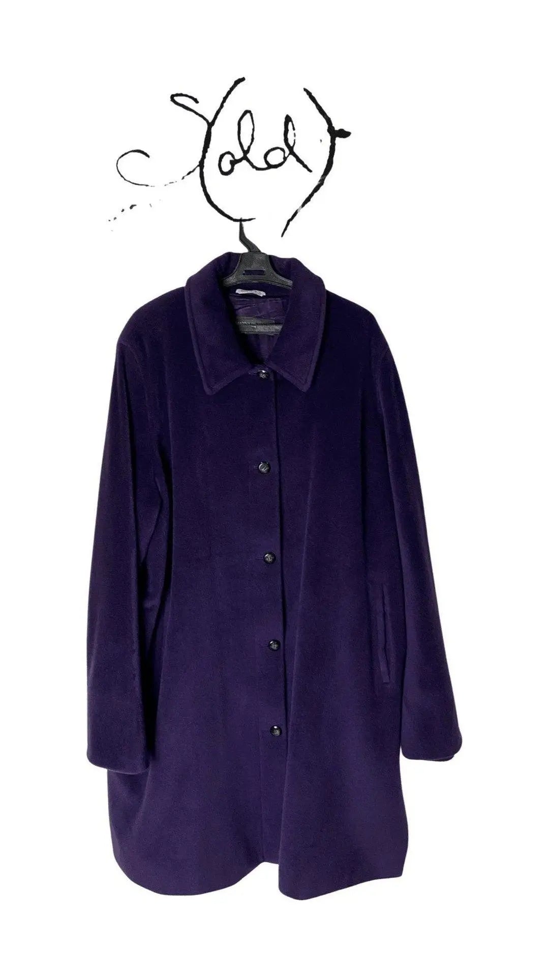 Marina Rinaldi Wool Coat – Purple Lana Elegance coats, jackets, old-money, Rare Gems