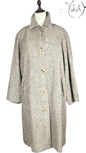 Max Mara Angora Wool Herringbone Coat Grey 2010s Size 40-44, Authenticated Pre-Owned | Sold Attire