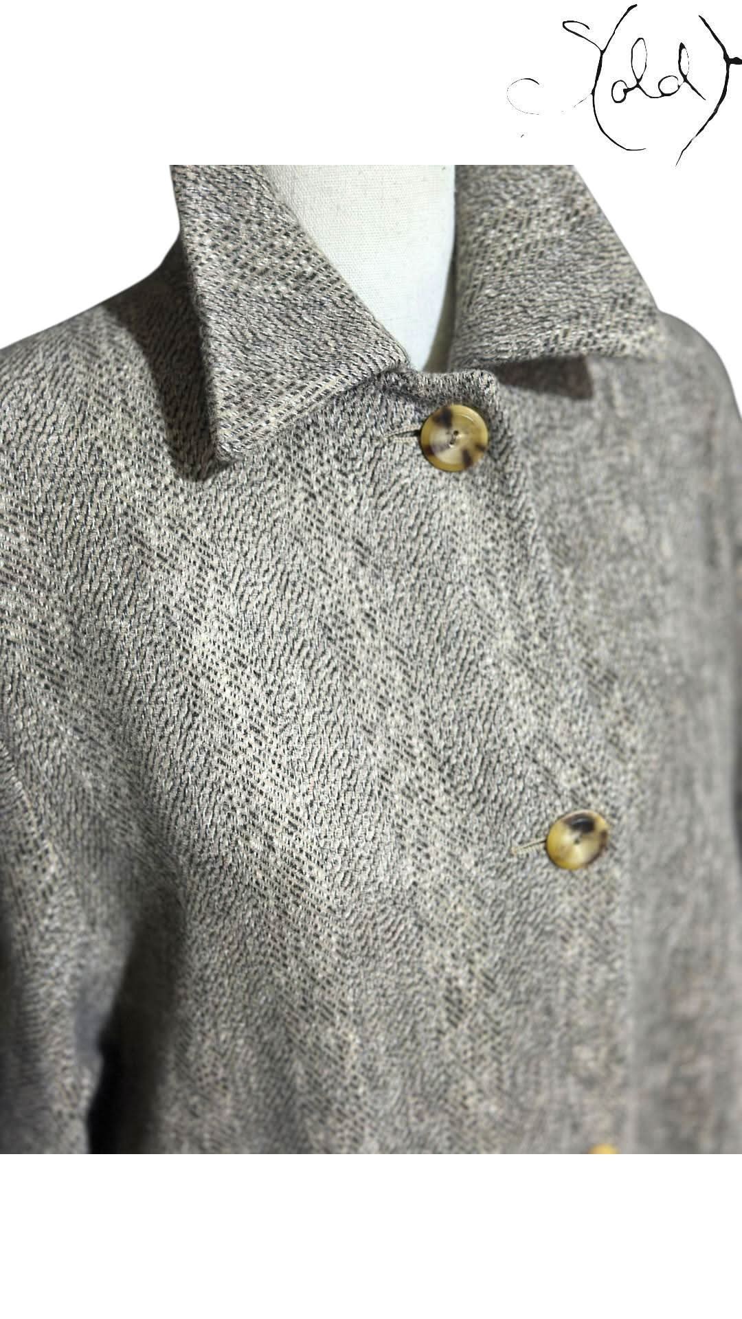 Max Mara Angora Wool Coat Max Mara Angora Wool Herringbone Coat Grey 2010s Size 40 - 44 | Sold Attire