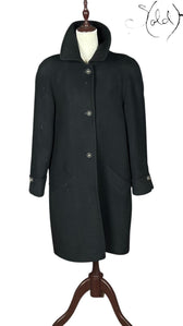 Max Mara Lana Wool Shawl Collar Overcoat Black, Authenticated Pre-Owned | Sold Attire