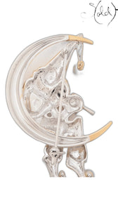 MIKIMOTO moon clown pearl brooch, reverse and pin view
