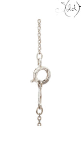 Sold Attire Mikimoto sterling silver necklace clasp detail showing the metal chain link and secure circular closure