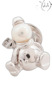 MIKIMOTO snowman pearl brooch, front view