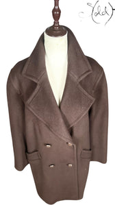 Missoni Wool Double-Breasted Coat Chocolate Brown 1990s Size 40-44, Interior view | Sold Attire