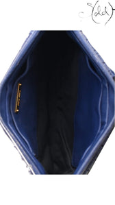 Miu Miu Blue Matelasse Leather Crossbody Bag corner detail