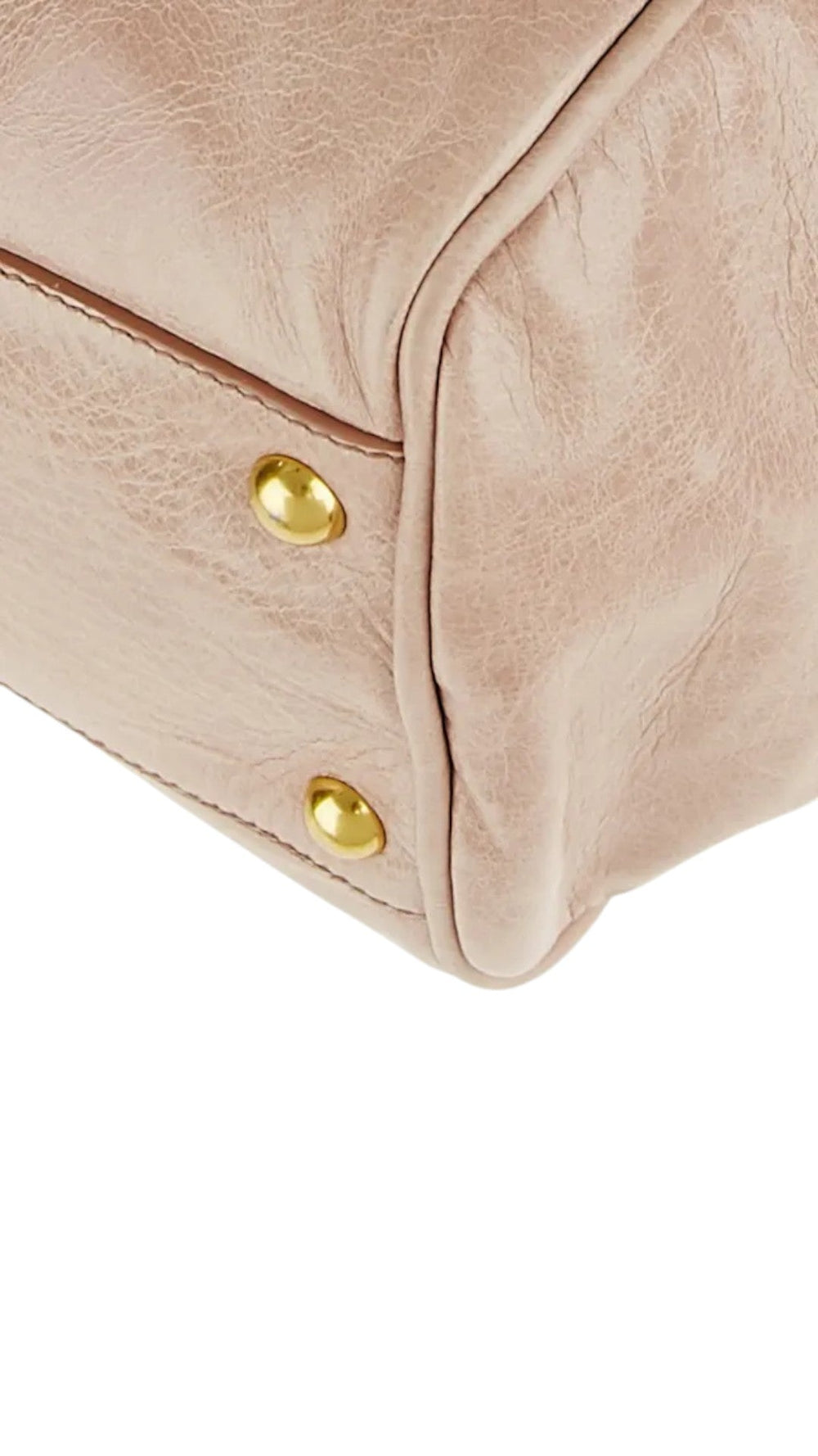 Sold Attire Miu Miu Vitello Lux Bow Bag in Fumo grey leather with gold-tone hardware and decorative bows.