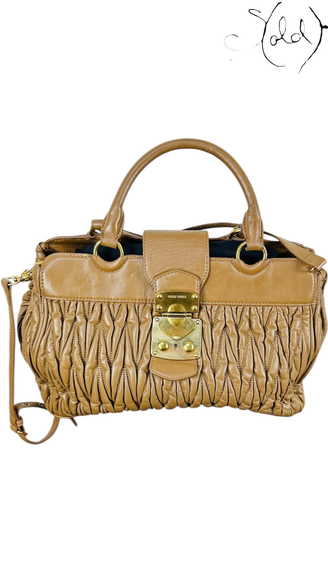 Miu Miu Bow Leather Shoulder Bag – Classic Elegance | Sold Attire - Sold Attire