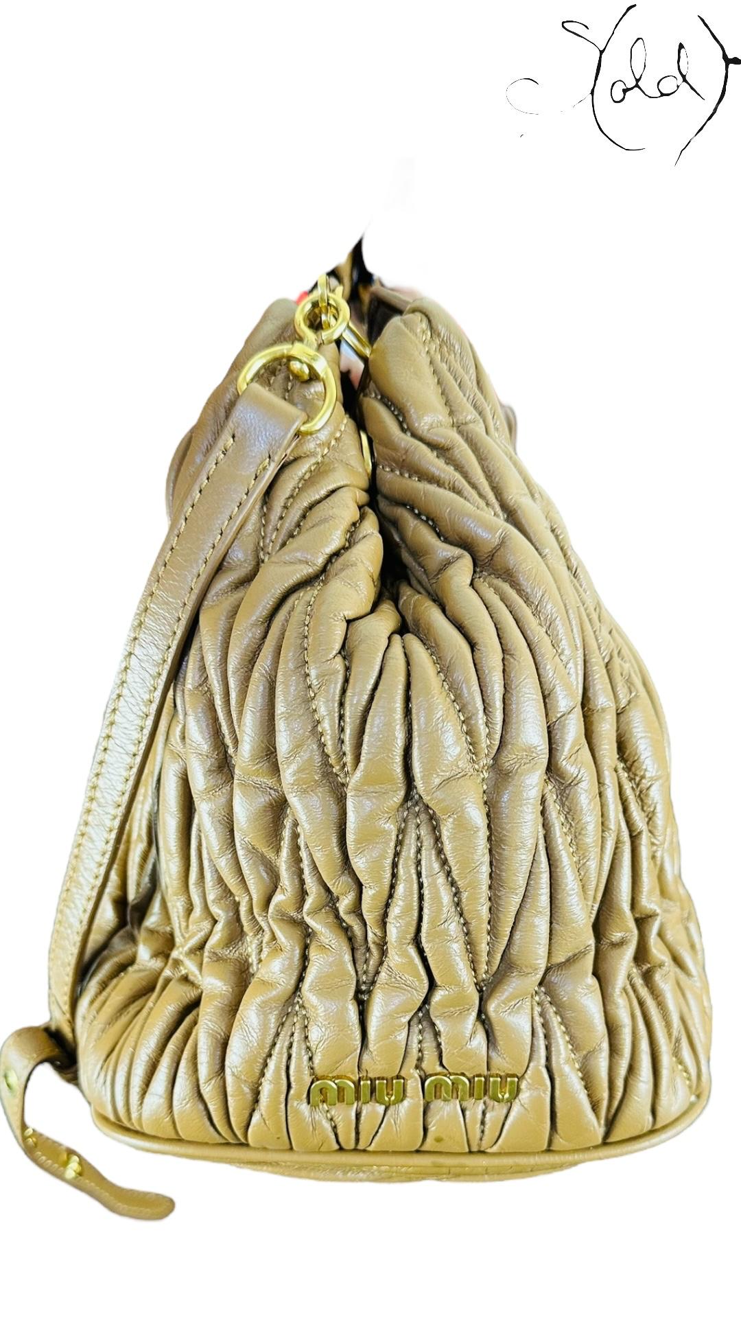 Miu Miu Bow Leather Shoulder Bag – Classic Elegance | Sold Attire - Sold Attire