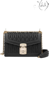 MIU MIU Confidential Matelassé Leather Bag – Black Gold Chain, Authenticated Pre-Owned | Sold Attire