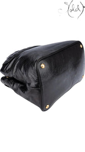 Miu Miu Black Vitello Lux Satchel, Hardware detail | Sold Attire