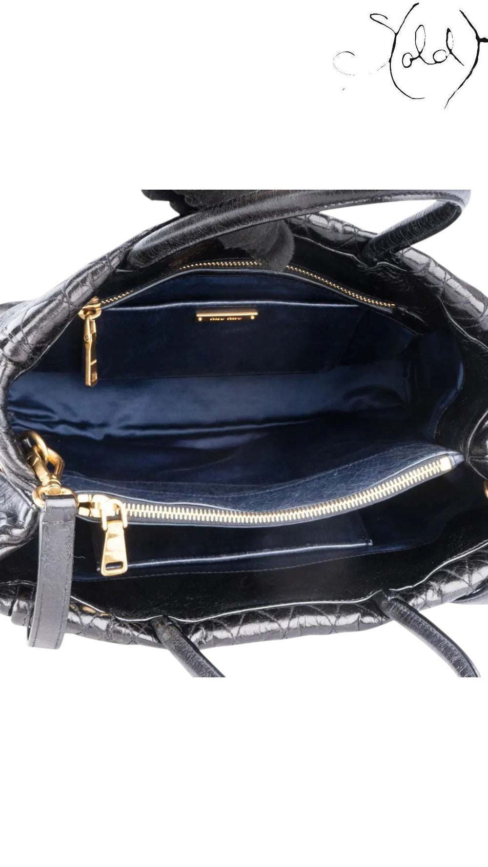 Miu Miu Black Vitello Lux Satchel, Base view | Sold Attire
