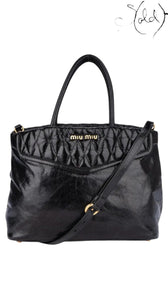Miu Miu Black Vitello Lux Satchel, Authenticated Pre-Owned | Sold Attire
