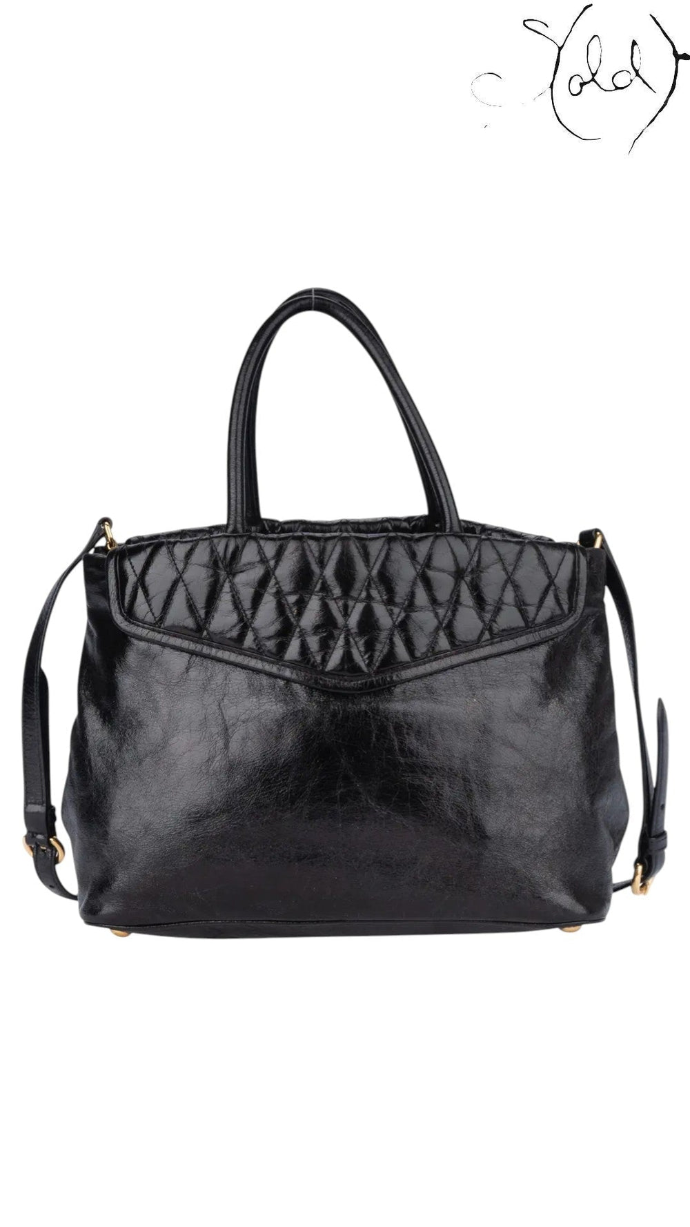 Miu Miu Black Vitello Lux Satchel, Interior view | Sold Attire