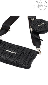 Miu Miu Matelassé Nappa Leather Crossbody Bag 2010s, Base view | Sold Attire