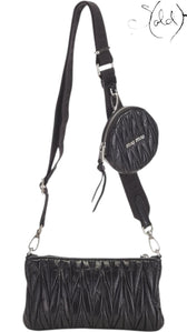 Miu Miu Matelassé Nappa Leather Crossbody Bag 2010s, Back view | Sold Attire