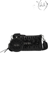 Miu Miu Matelassé Nappa Leather Crossbody Bag 2010s, Detail view | Sold Attire