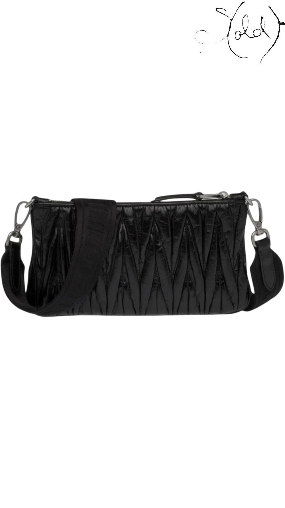 Miu Miu Matelassé Nappa Leather Crossbody Bag 2010s, Interior view | Sold Attire