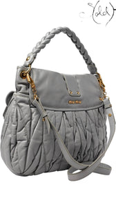 MIU MIU Nappa Matelassé Coffer Hobo – Nube Braided Classic, Back view | Sold Attire