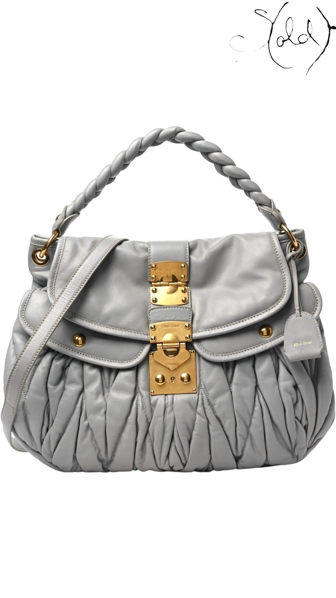 MIU MIU Nappa Matelassé Coffer Hobo – Nube Braided Classic | Sold Attire - Sold Attire